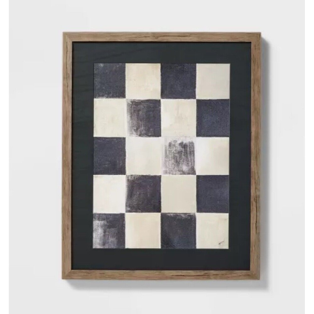 16" x 20" Checkerboard Framed Wall Art - Threshold designed with Studio McGee